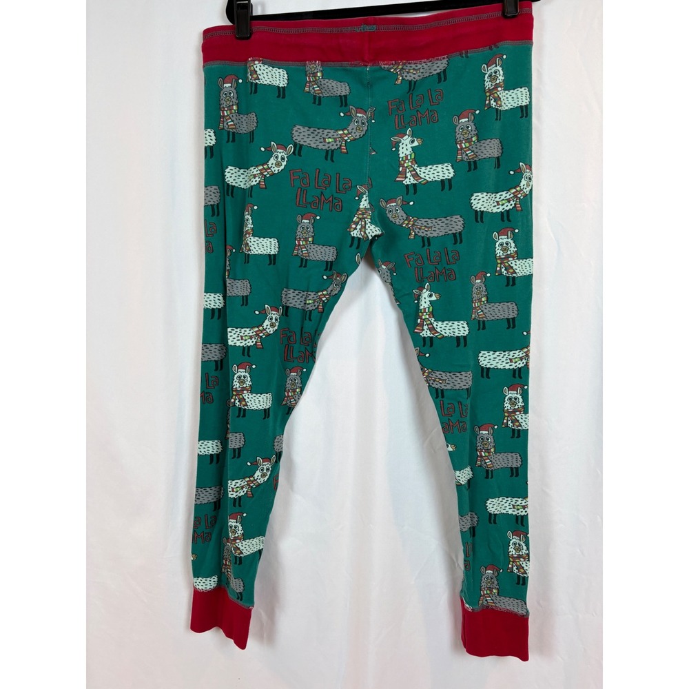 Lazy One Womens Fa La La Llama Christmas Pajama Leggings Teal Green Red XL - Picture 5 of 8